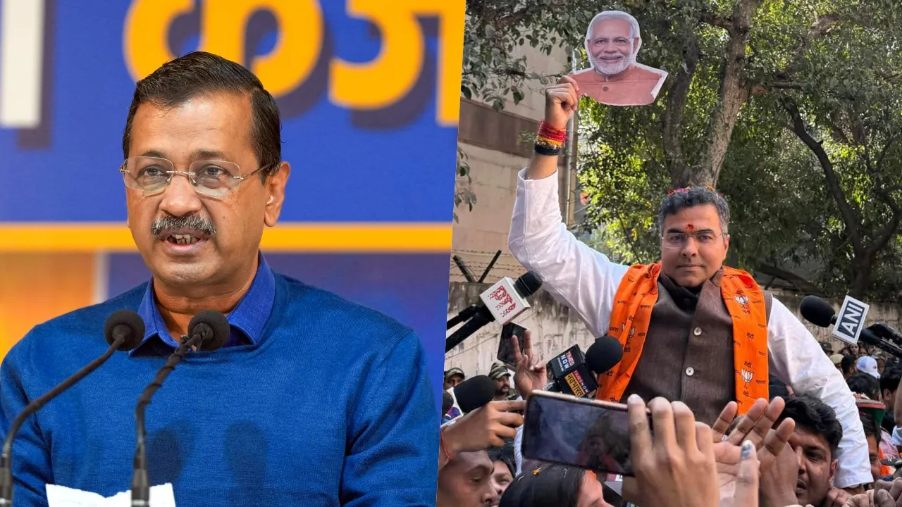  अरविंद केजरीवाल और प्रवेश वर्मा। Photograph: (IANS) 