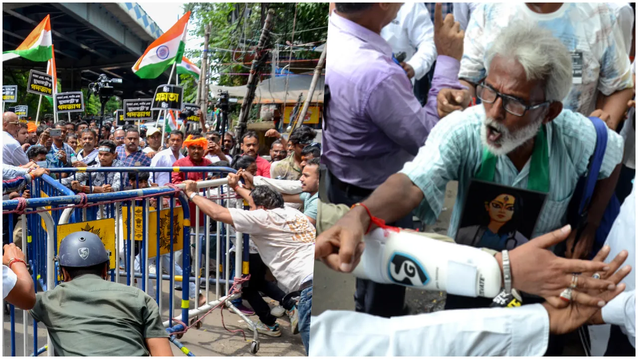  'नबन्ना चलो' मार्च के दौरान पुलिस ने प्रदर्शनकारियों पर लाठीचार्ज किया। 