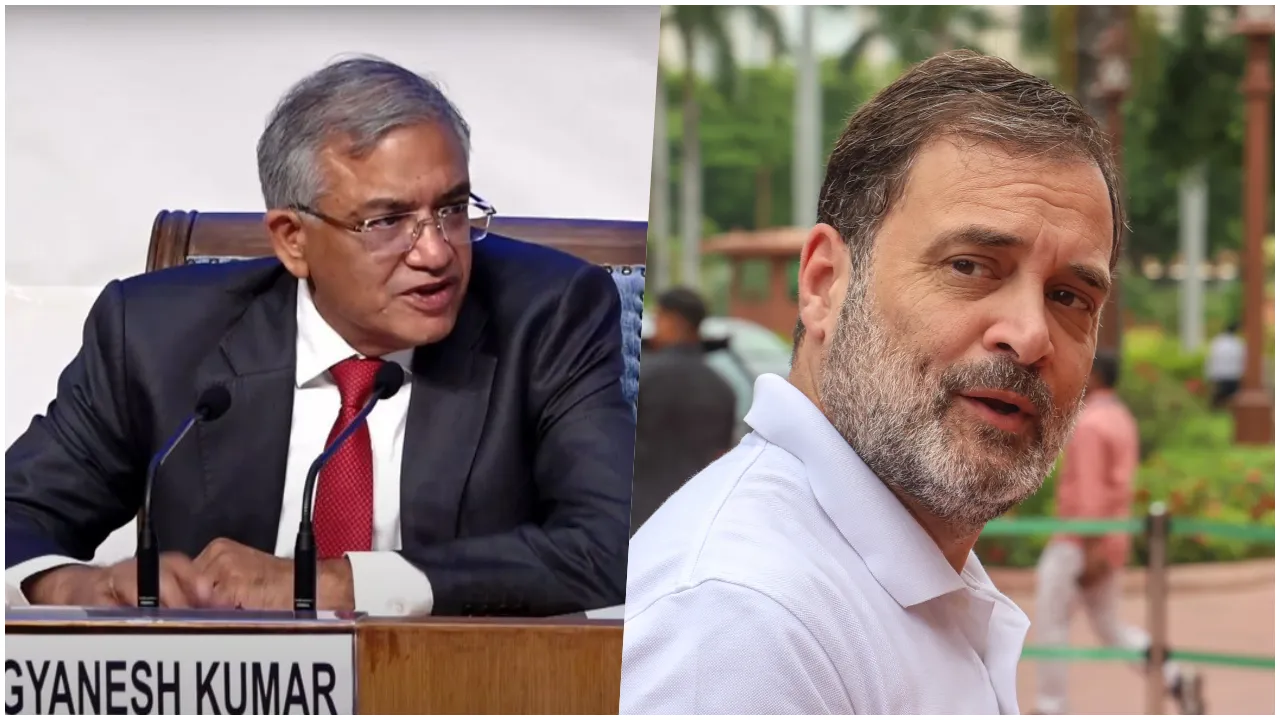   मुख्य चुनाव आयुक्त ज्ञानेश कुमार ने रविवार प्रेस कॉन्फ्रेंस कर राहुल गांधी के चुनाव आयोग पर लगाए गए आरोपों का जवाब दिया।  
