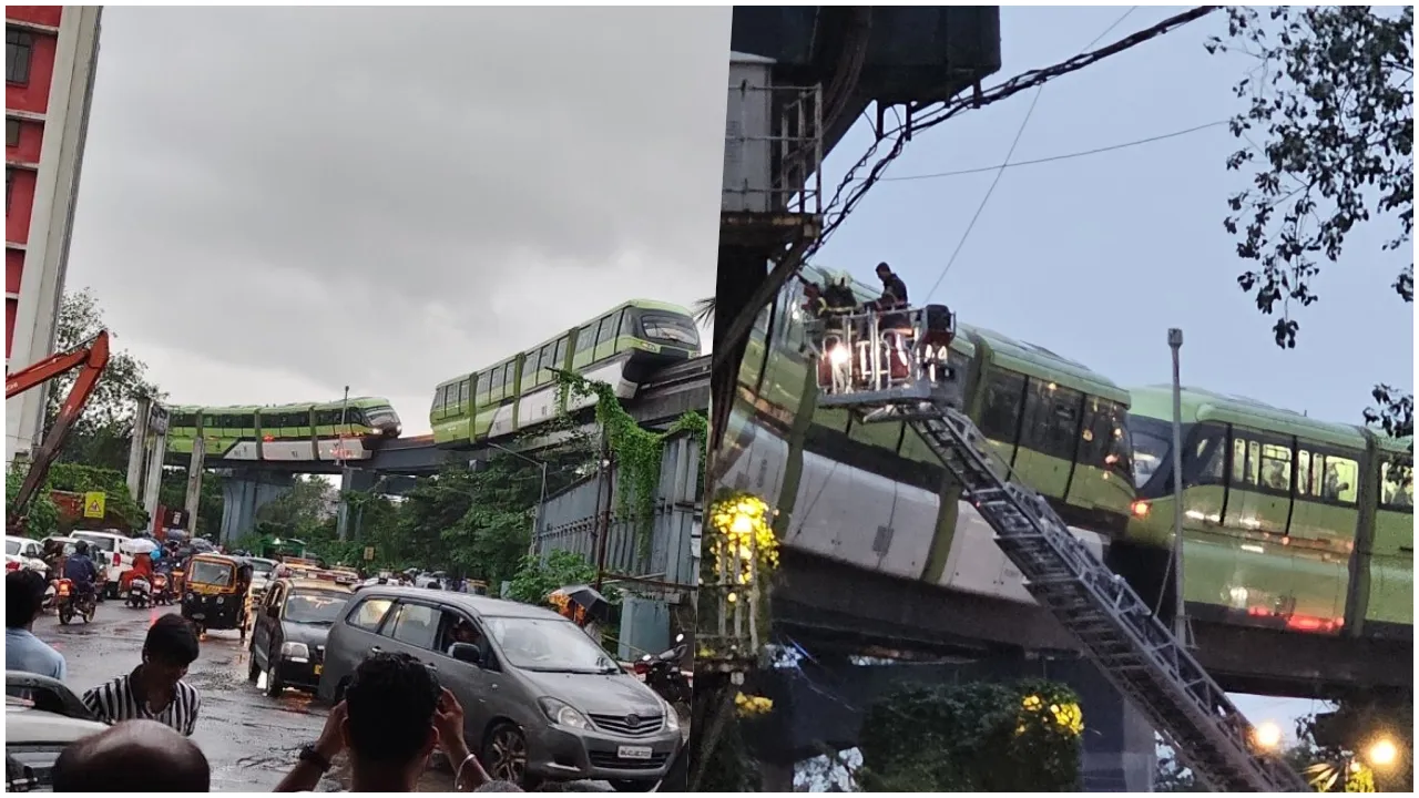  मोनोरेल में  582 यात्री करीब चार घंटे तक फंसे रहे।  फोटोः एक्स 