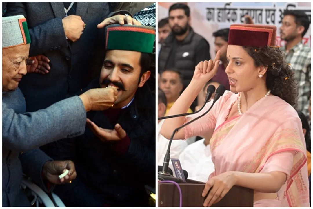 विक्रमादित्य सिंह और अभिनेत्री कंगना रनौत (फोटो- IANS) 