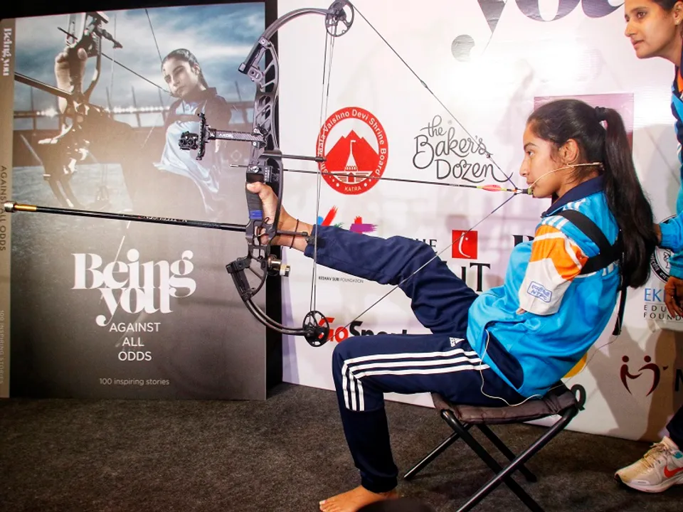  New Delhi : Indian Para-archer Sheetal Devi during the unveiling of book 'Being You: Against all Odds' (File Photo- IANS) 
