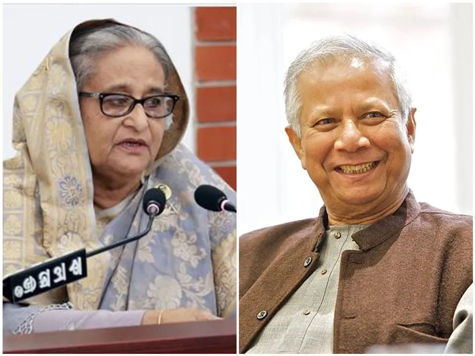  शेख हसीना और मुहम्मद यूनुस (फाइल फोटो- IANS) 