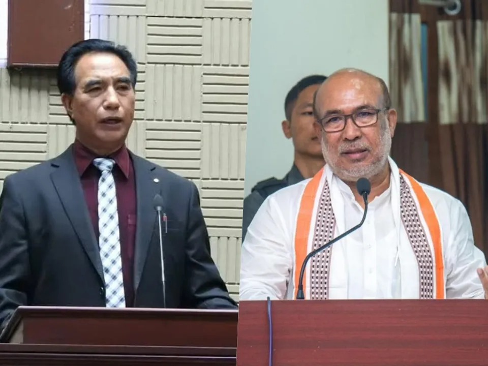  मिजोरम के सीएम लालदुहोमा और मणिपुर के मुख्यमंत्री एन बीरेन सिंह। फोटोः X 