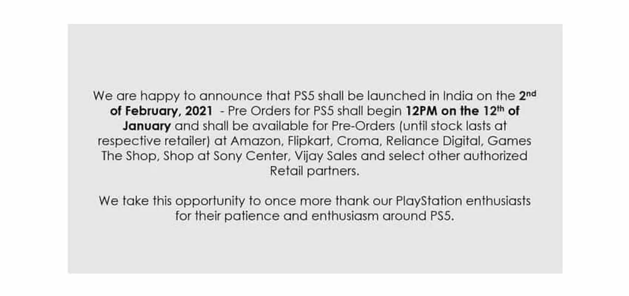 PlayStation 5 to launch in India on February 2; pre-orders to begin on January 12