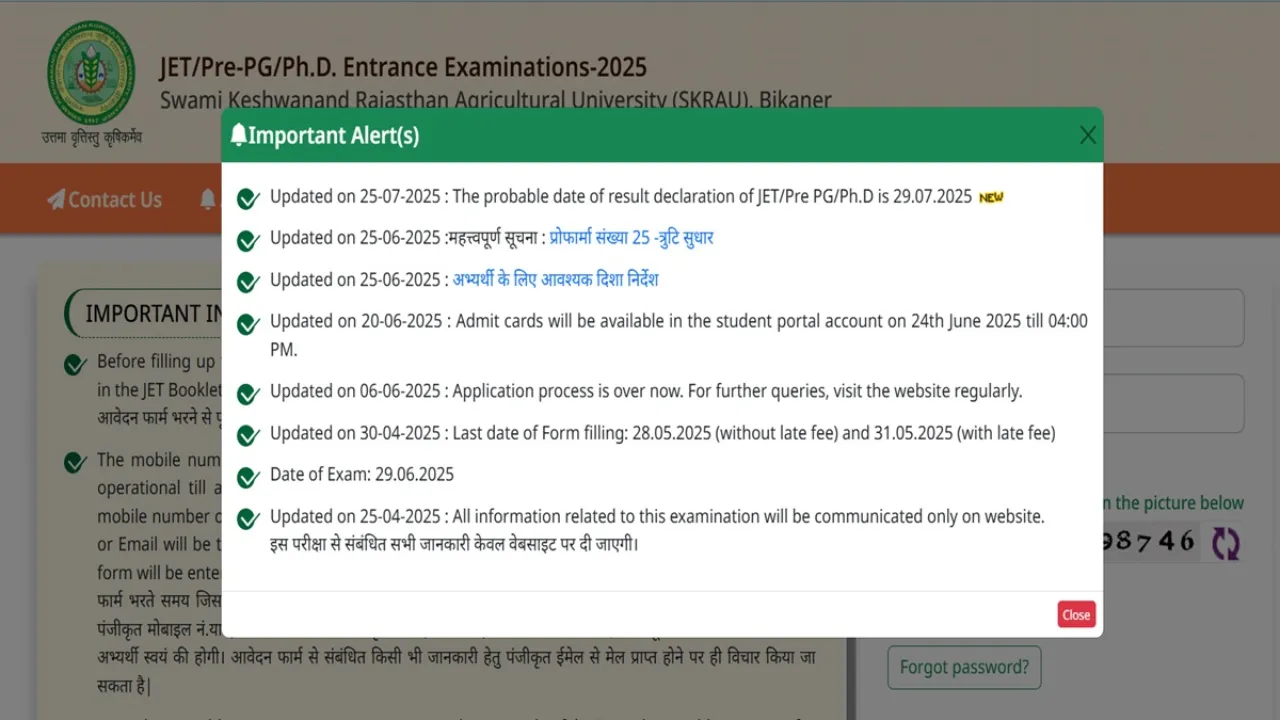 Rajasthan- JET- 2025- Result