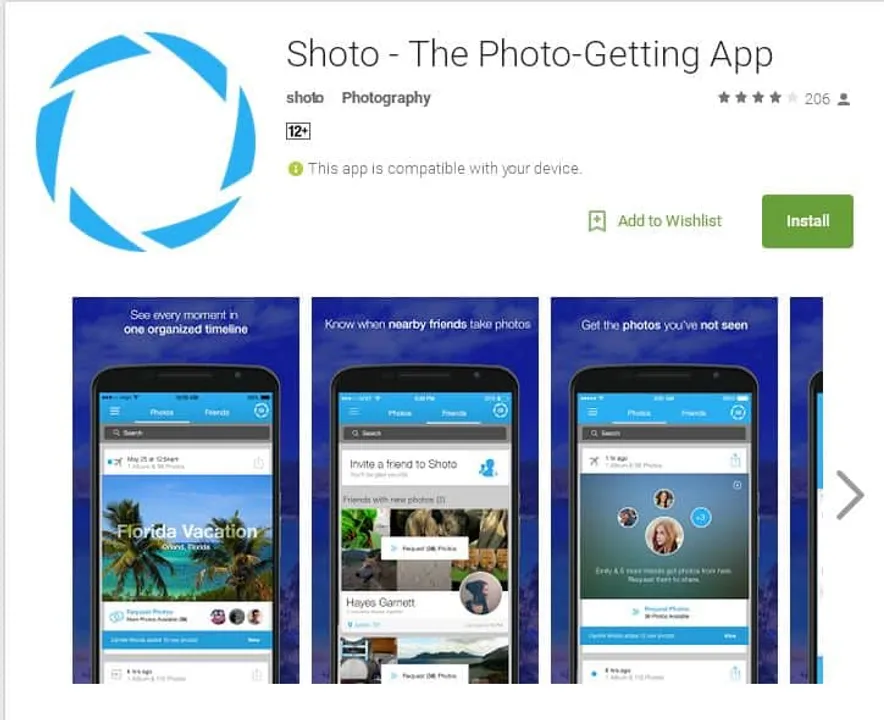 Shoto photo sharing app