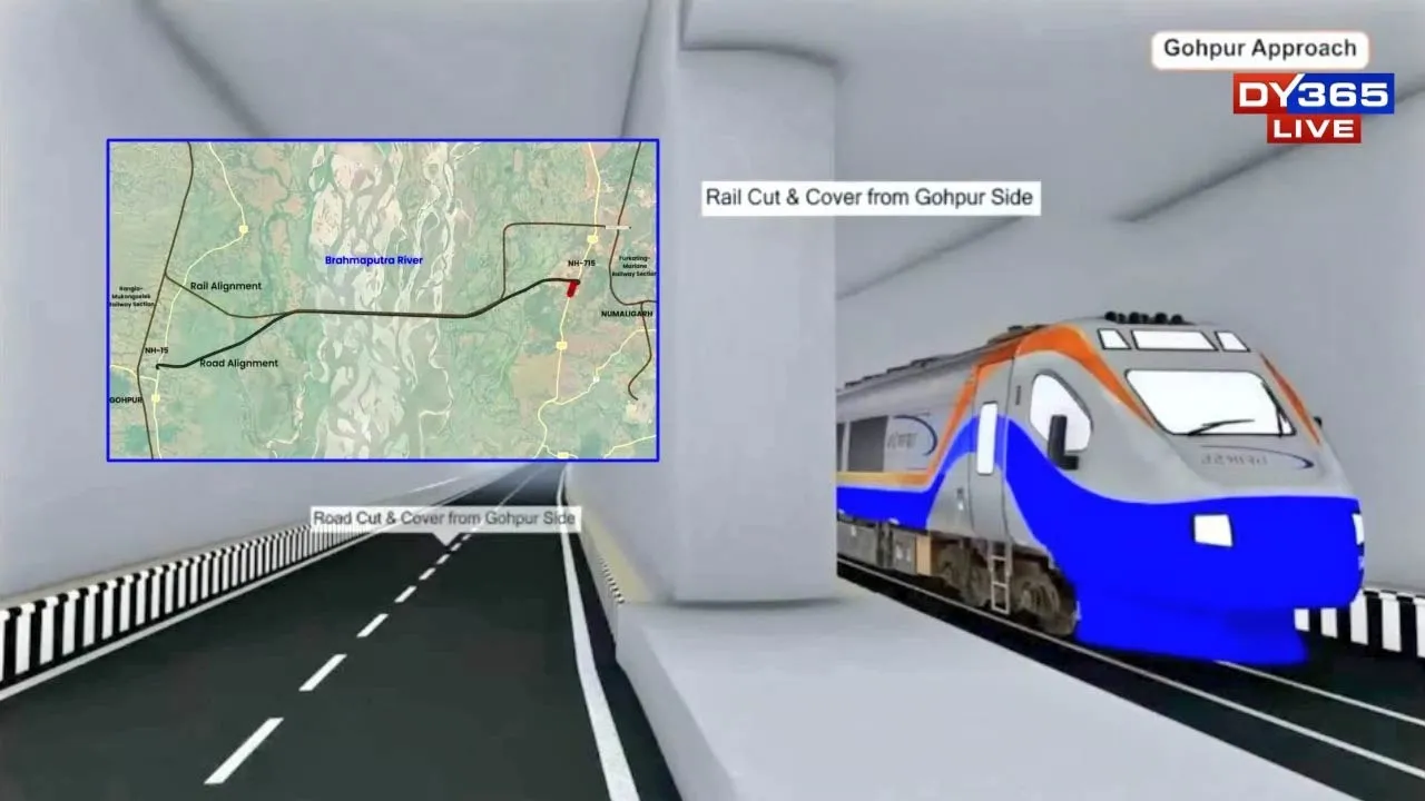  Gamechanger: Numaligarh- Gohpur Travel Time Slashed to 20 minutes with India's First Underwater Road Cum Railway Tunnel