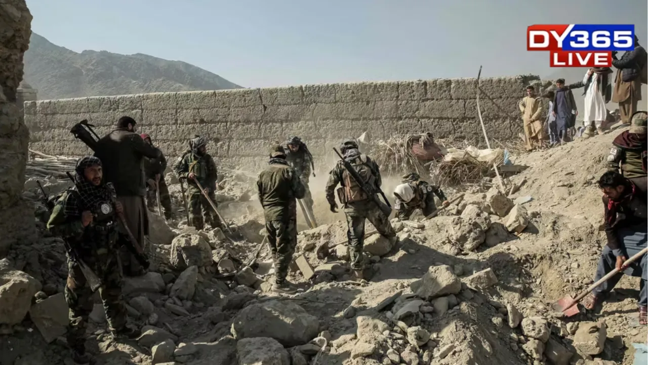  Taliban security forces search for victims after a Pakistani overnight airstrike struck a residential area in Girdi Kas village, Nangarhar province, on February 22, 2026. Photograph: (AFP) 