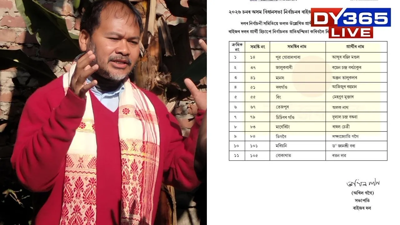  Raijor Dal Releases First List of 11 Candidates for Upcoming Assembly Elections, Day After Congress Announcement