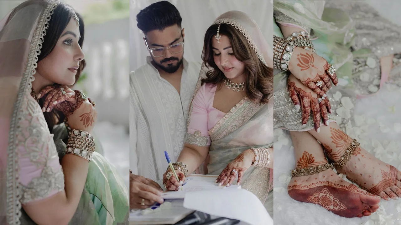 Hina Khan and Rocky Jaiswal tied the knot in an intimate ceremony today  jaiwas 