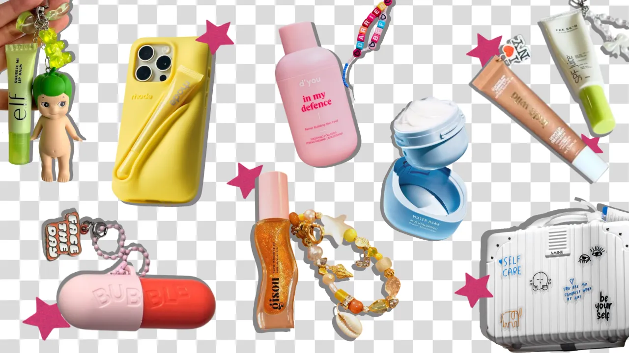 Examples of new ways of greenwashing in beauty industry via charms and merchandise
