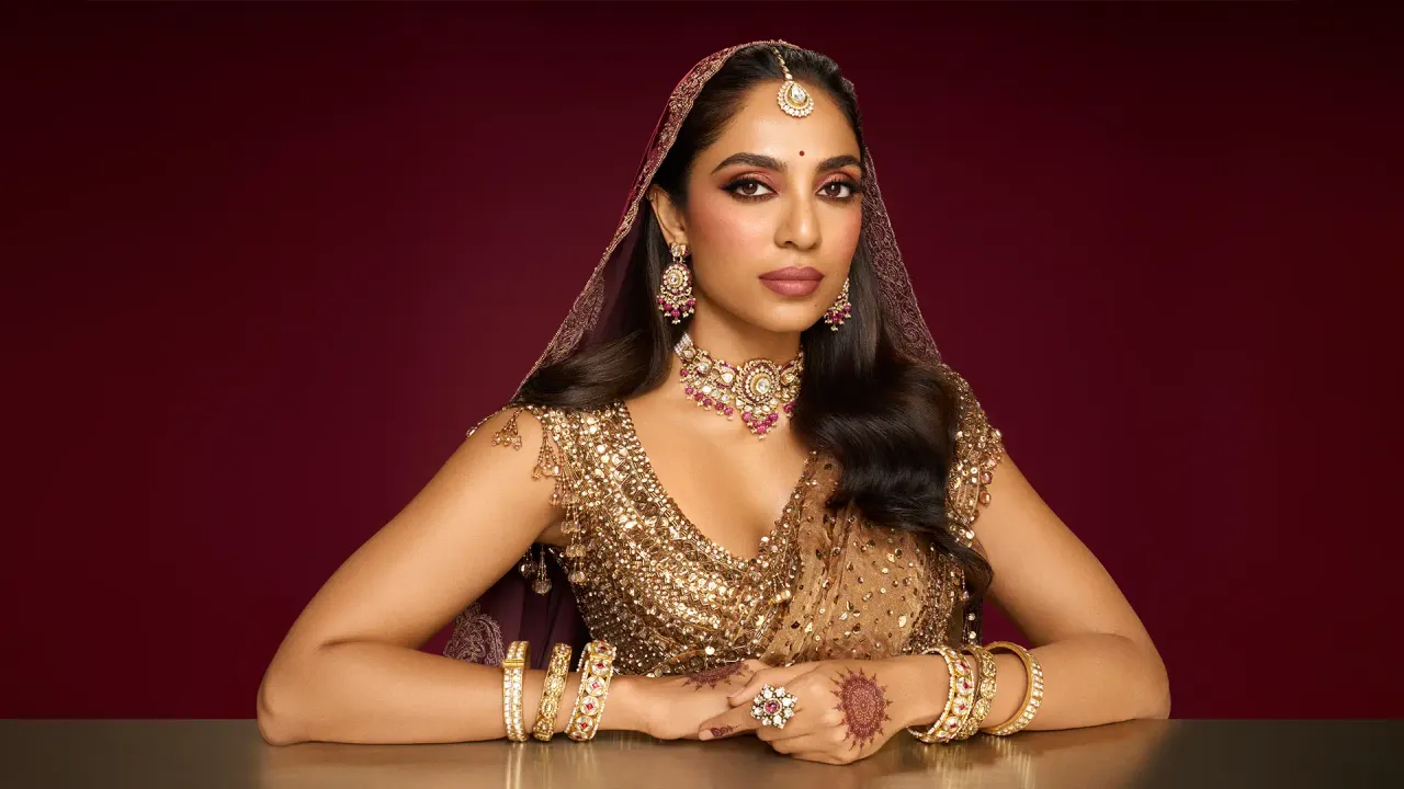 Sobhita Dhulipala in a soft bridal make-up look by Charlotte Tilbury