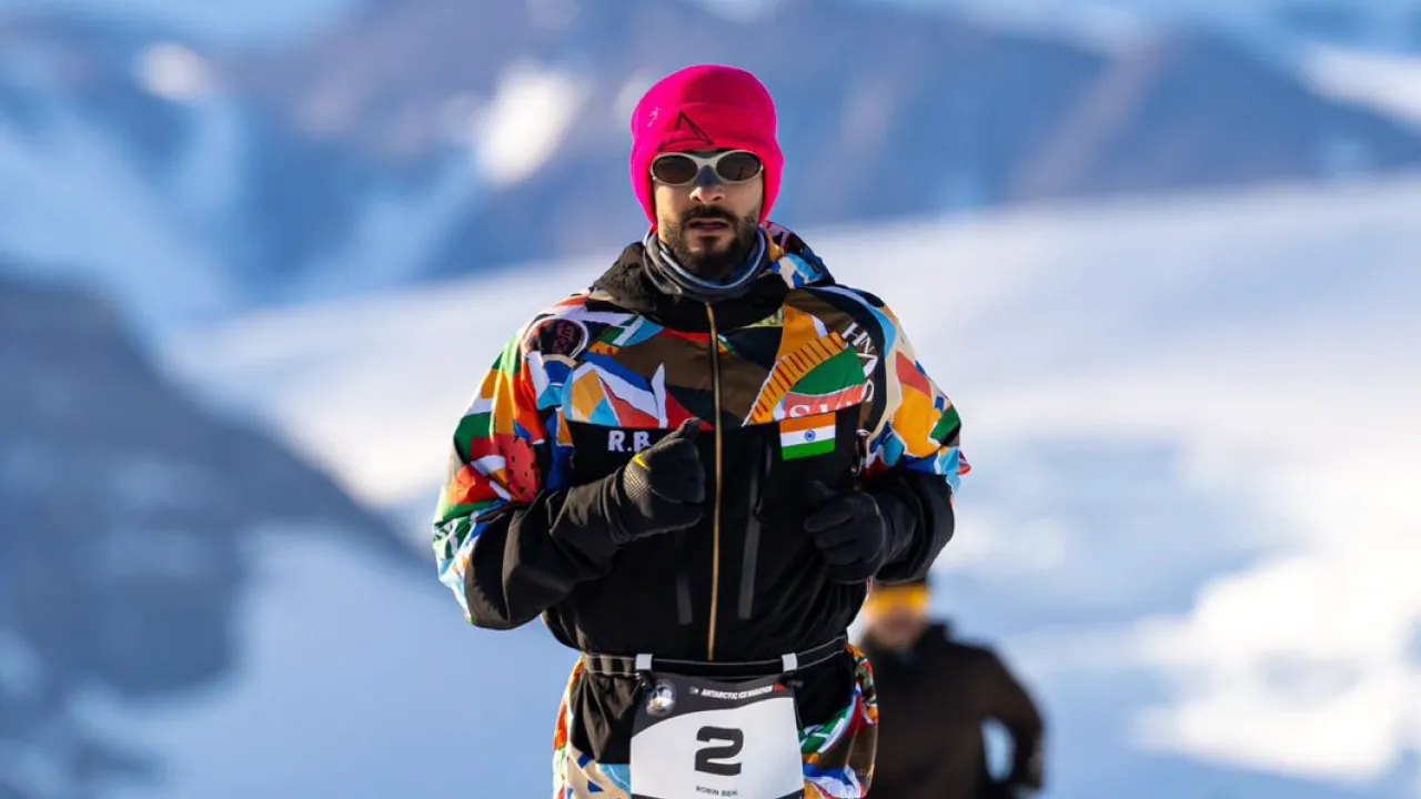 Robin Behl at the Antarctic Ice Marathon