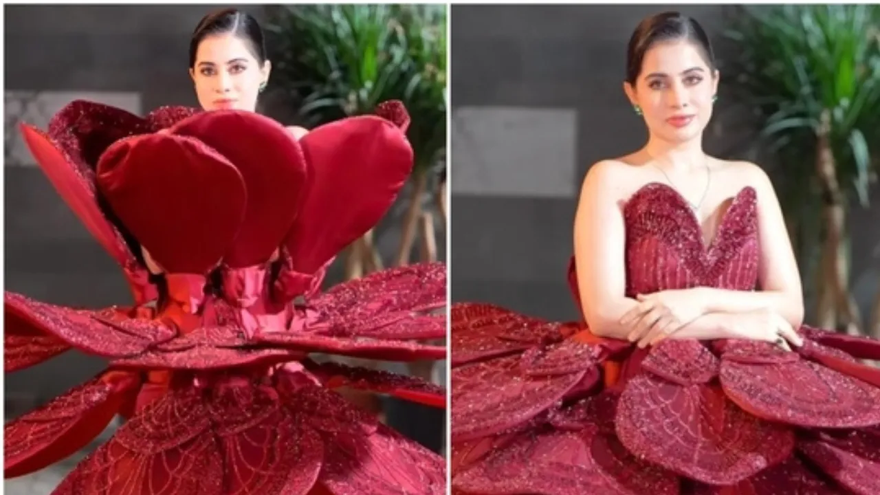 Uorfi Javed Stunning Blooming Rose Dress Steals Hearts Online