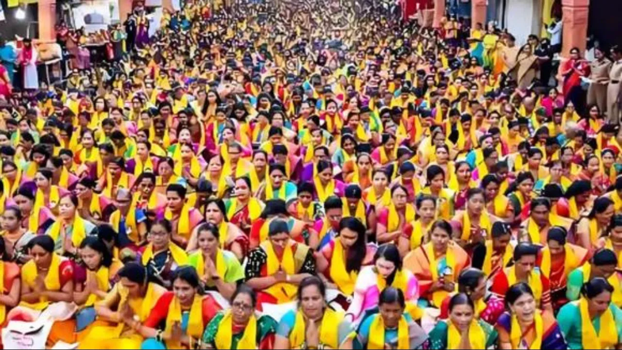 42000 Women Created A World Record By Performing Ganpati Aarti In Pune