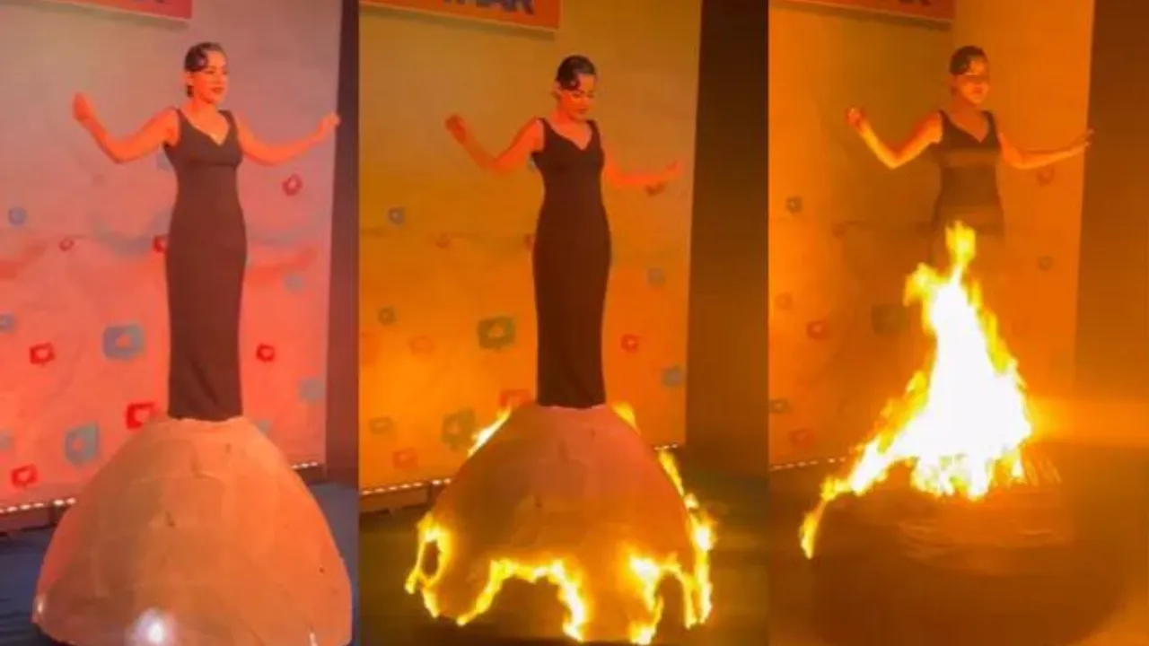 Uorfi Javed Sets Her Dress On Fire