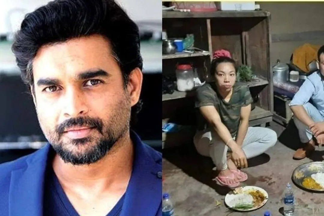मीराबाई चानू के मणिपुर घर की तस्वीरों पर आर माधवन गए चौक