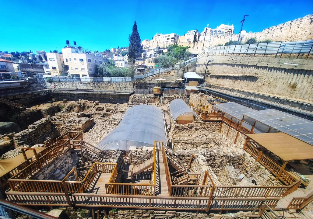 Excavation of the Givati parking lot in the City of David where the ring was found Photo Maor Ganot City of David
