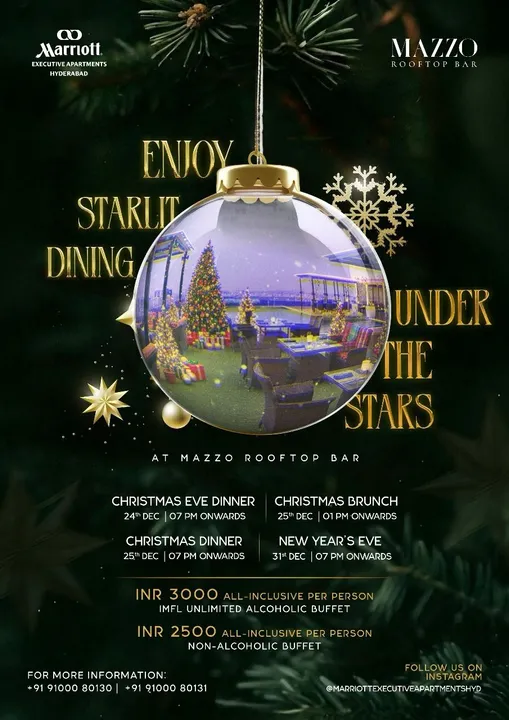 Christmas and NYE Feasts at Marriott Executive Apartments Hyderabad