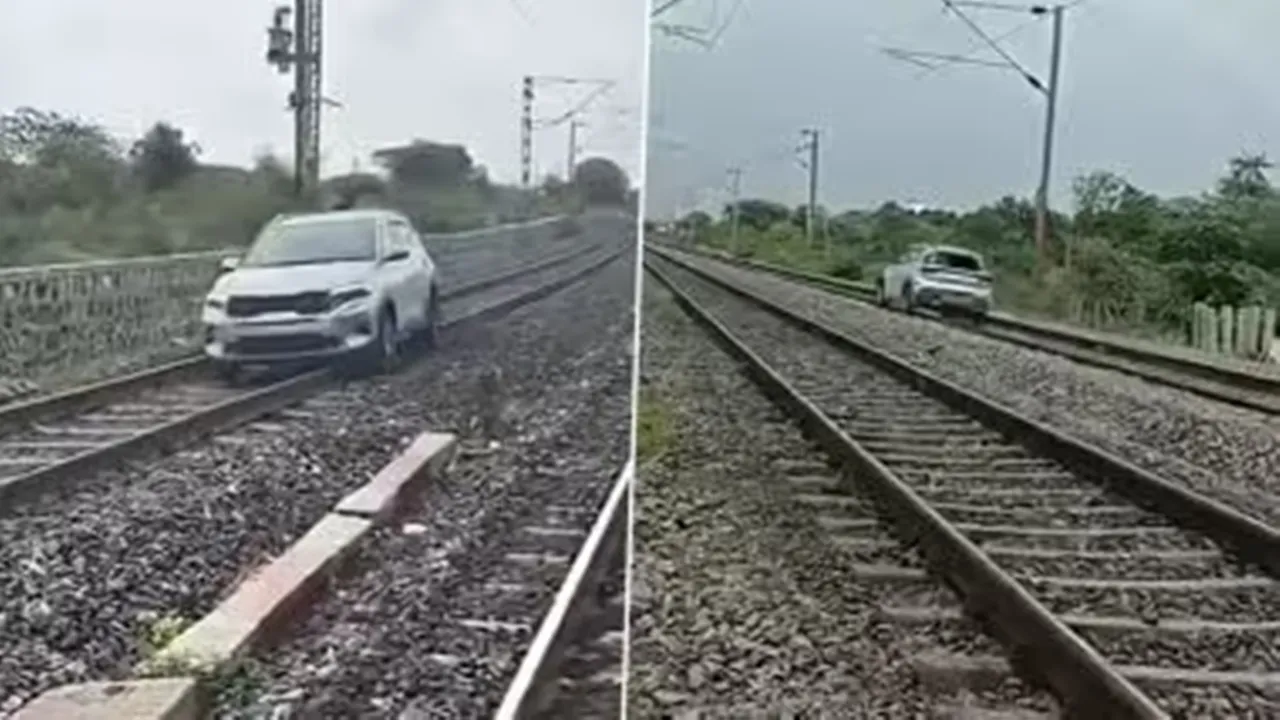 telangana-woman-drives-on-rail-track-15-trains-diverted