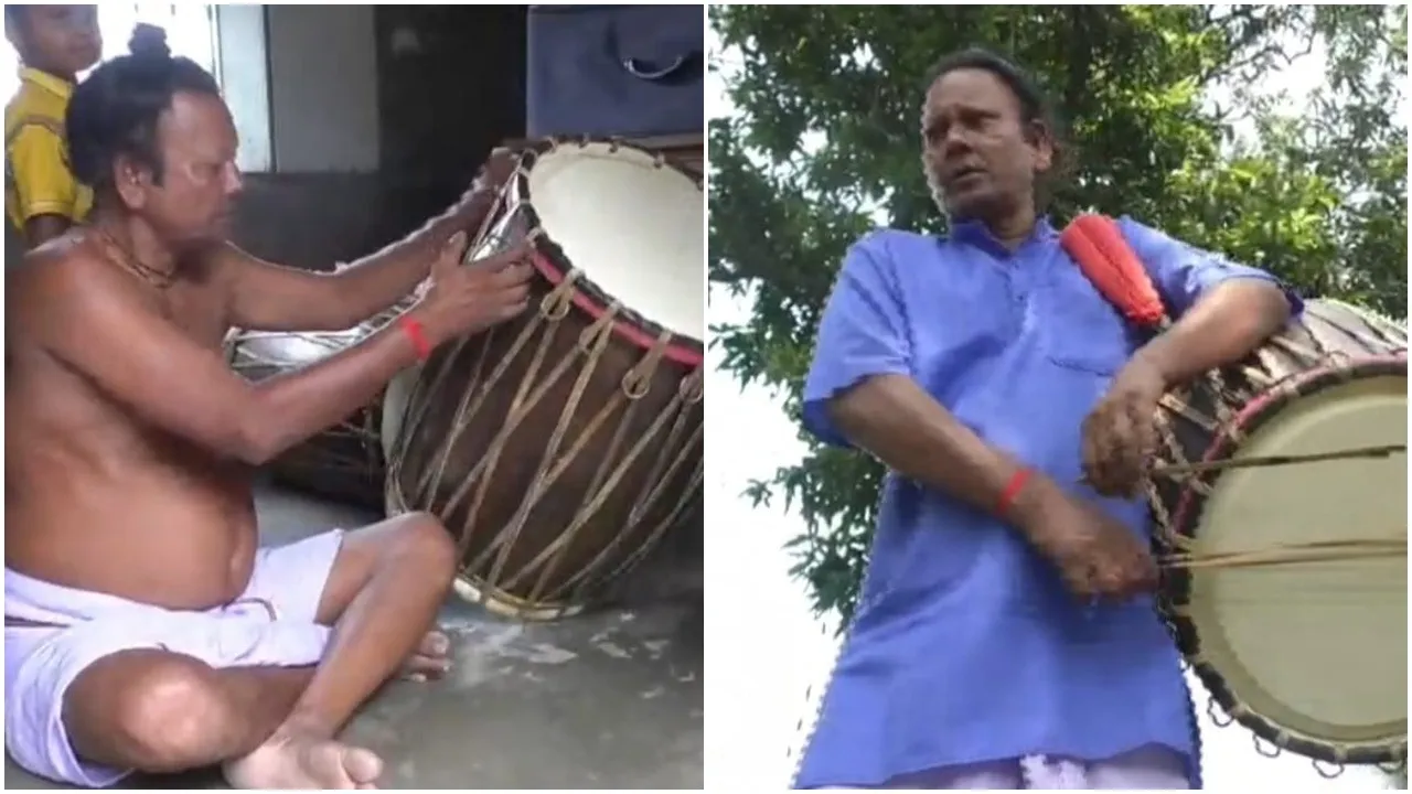 Lalu Dhaki,  Baschatar village  ,Abhijeet’s Durga Puja in Mumbai,  International performances,  Drum artistry,  Cross-border recognition,  Cultural pride  ,Folk music heritage,লালু ঢাকি  ,বাঁশচাতর  ,অভিজিত এর দুর্গাপুজো,  মুম্বাই মণ্ডপে ঢাক বাজানো  ,দেশের বাইরে প্রতিভা,  সুর ও উৎসব  ,সঙ্গীত সংস্কৃতি,  গ্রামীণ গর্ব