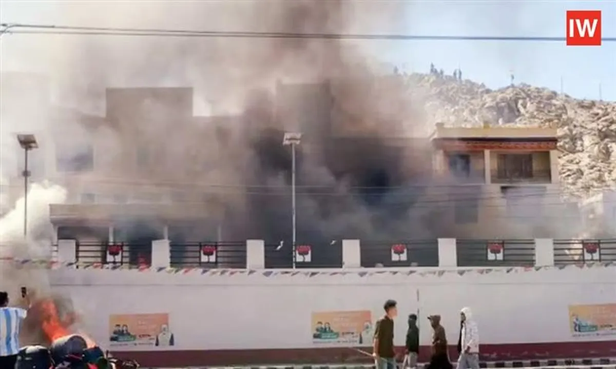  Ladakh Statehood Protest Turns Ugly, BJP Office Set Ablaze in Leh