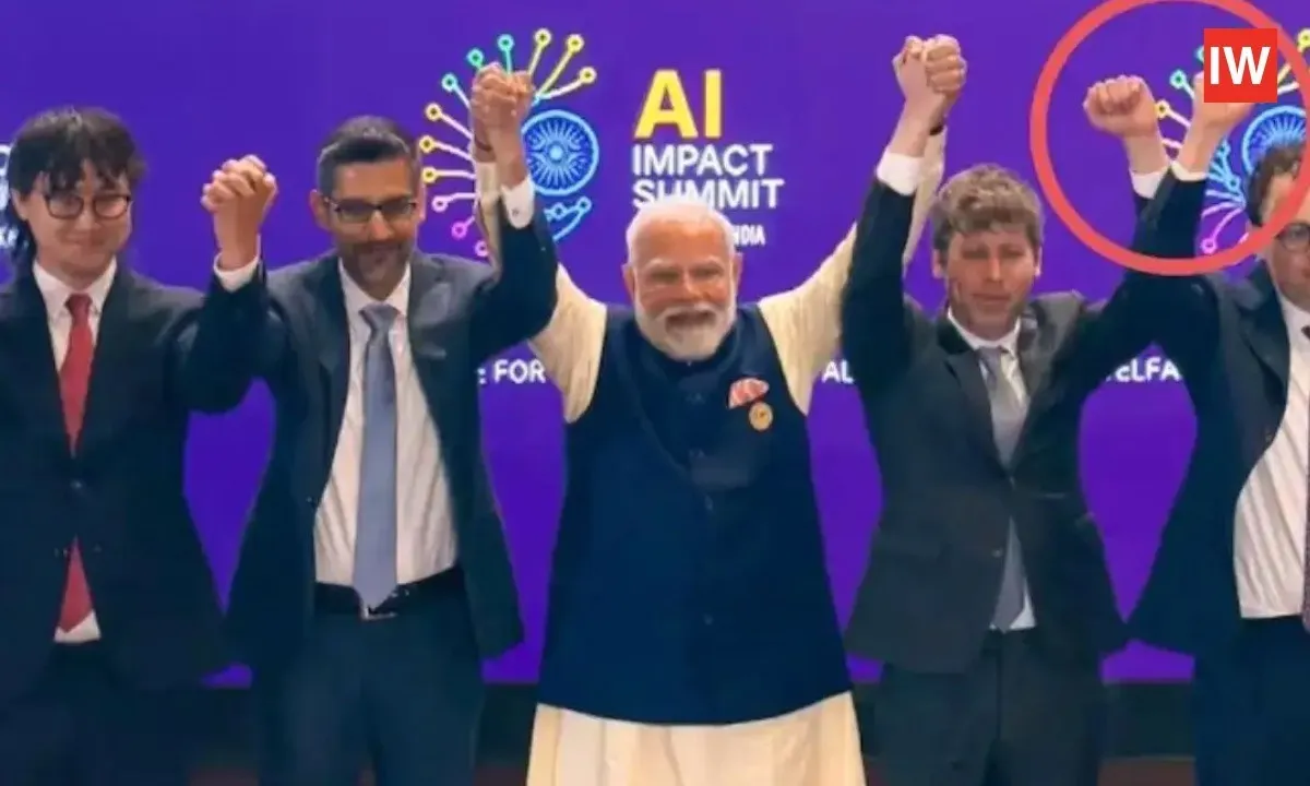 Sam-Altman,-Anthropic-CEO-Dario-Amodei-avoid-holding-hands-while-on-stage-with-PM-Modi.-Awkward-moment-goes-viral