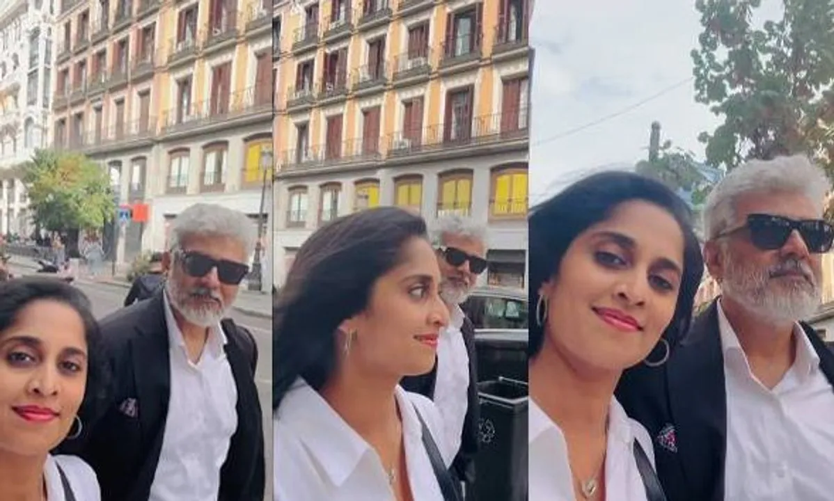ajith kumar and shalini take a romantic stroll through the streets of spain