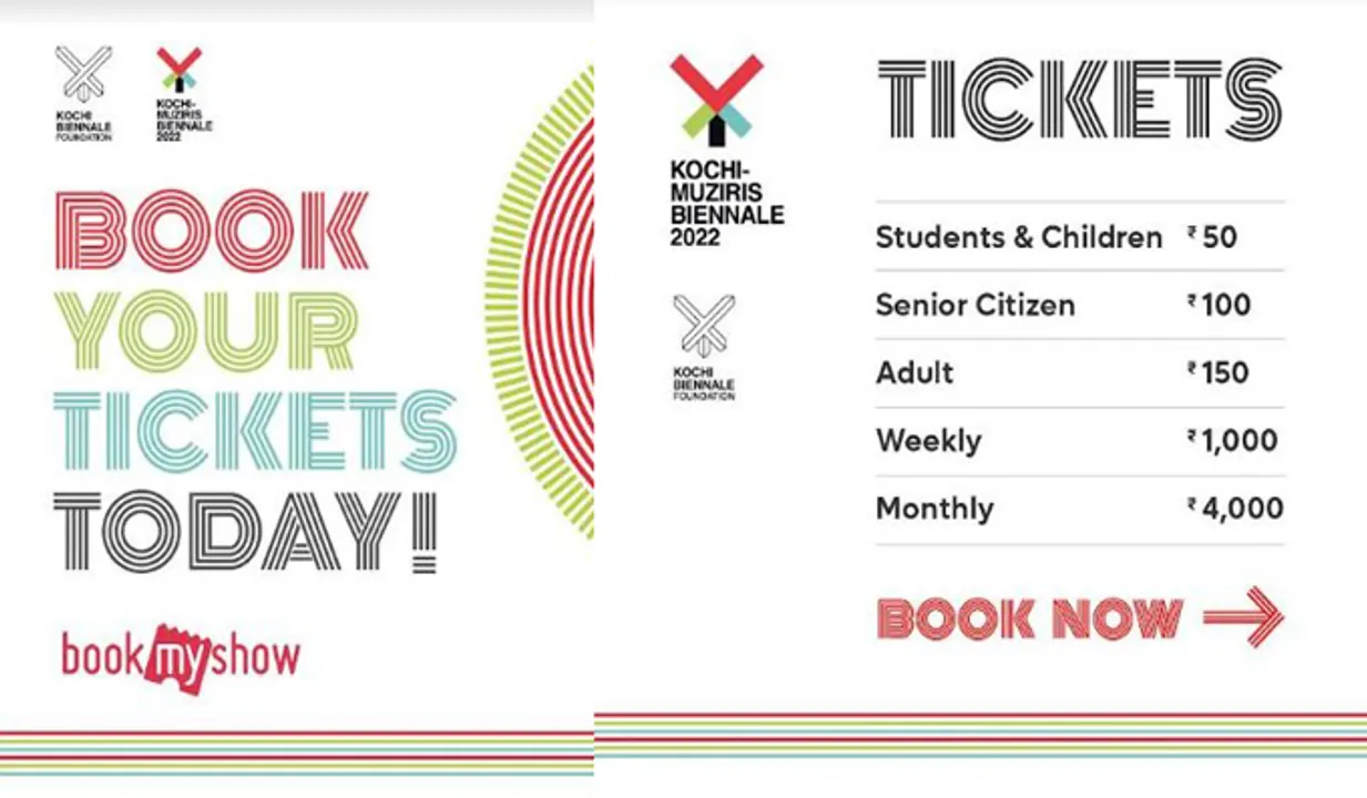 കൊച്ചി ബിനാലെ ടിക്കറ്റുകള്‍ ബുക്ക് മൈ ഷോയിലൂടെയും