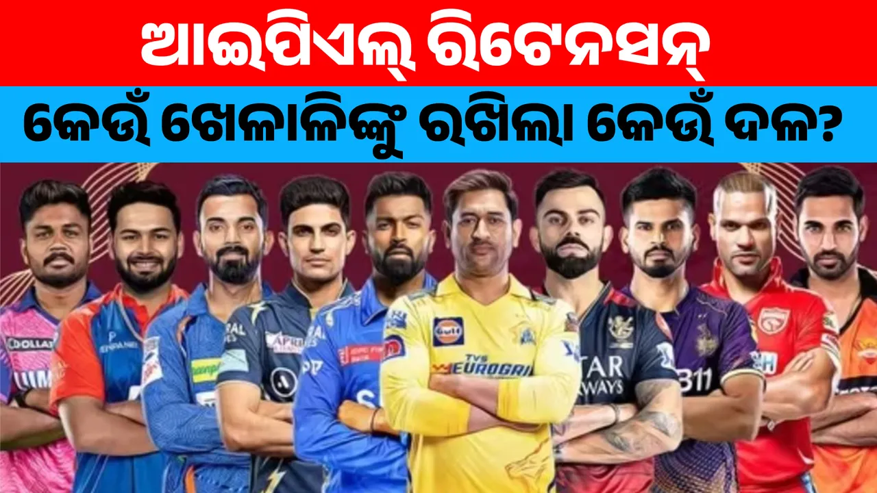  ଆସିଲା IPL Retention ଲିଷ୍ଟ । ଦେଖନ୍ତୁ, କେଉଁ ଖେଳାଳିଙ୍କୁ ରଖିଲେ କେଉଁ ଟିମ୍....