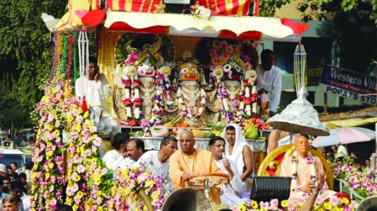  ଇସ୍କନ ସଂକୀର୍ତ୍ତନ ଯାତ୍ରାରେ ବାହରିବେନି ଜଗନ୍ନାଥ, ବଳଭଦ୍ର ଓ ସୁଭଦ୍ରା । ଶ୍ରୀଶ୍ରୀ କୃଷ୍ଣବଳରାମ ଓ ଶ୍ରୀଶ୍ରୀ ଗୌର ନିତାଇଙ୍କୁ ନେଇ ରଥଯାତ୍ରା କରିବ ଇସ୍କନ