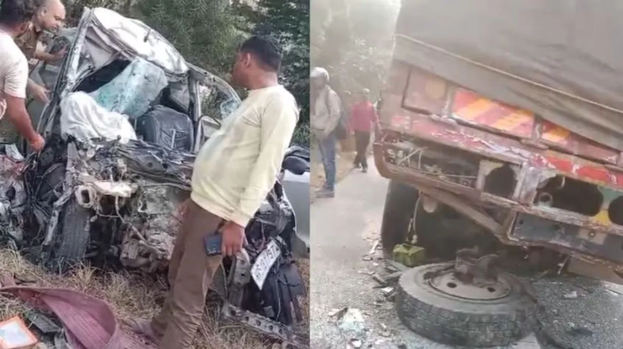  ଟ୍ରକକୁ ପଛପଟୁ ପିଟିଲା କାର୍ ; ଗୋଟିଏ ପରିବାରର ୫ ମୃତ