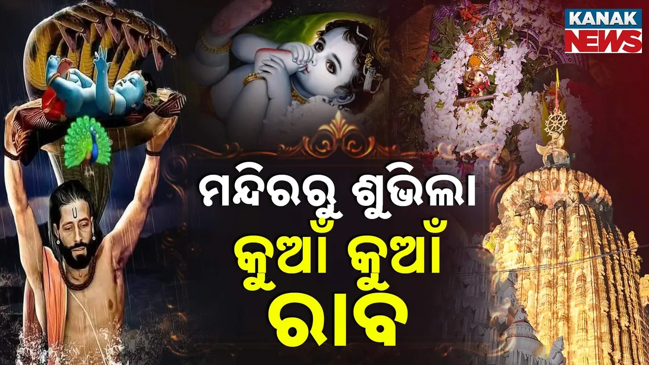  ମନ୍ଦିରରୁ ଶୁଭିଲା କୁଆଁ କୁଆଁ ରାବ :  ଧରାବତରଣ କଲେ ନନ୍ଦଲାଲା ଶ୍ରୀକୃଷ୍ଣ