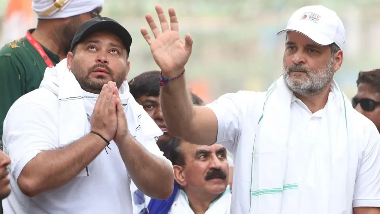  tejaswi and rahul gandhi Photograph: (SOCIAL MEDIA) 