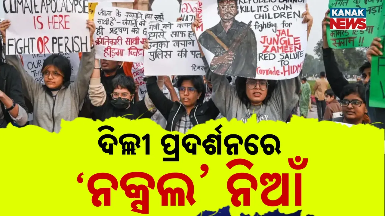  Delhi Pollution Protest Photograph: (Kanak News) 