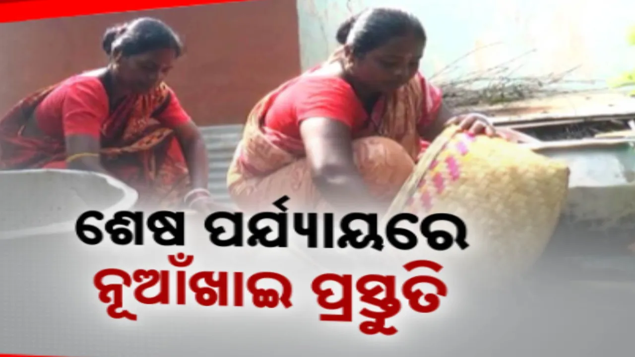  ପଶ୍ଚିମ ଓଡ଼ିଶାରୁ ଭାସିଆସୁଛି ମାଟିର ମହକ ; ମହିଳା କଲେଣି ନୂଆଁଖାଇ ପ୍ରସ୍ତୁତି, ନୂଆ ଧାନ, ନୂଆ ବସ୍ତ୍ର କିଣିବାକୁ ବଜାରରେ ଭିଡ଼ ।