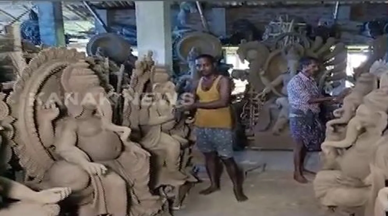  ଦୁଇ ଭାଇଙ୍କ ହାତର ଯାଦୁଗରି; ଗଢୁଛନ୍ତି ଅଗ୍ରପୂଜ୍ୟ ଗଜାନନଙ୍କ ସୁନ୍ଦର ସୁନ୍ଦର ମୂର୍ତ୍ତି