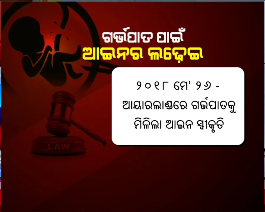  ଗର୍ଭପାତ : ଆଇନ ସମ୍ମତ ! ଆୟରଲାଣ୍ଡରେ ଗର୍ଭପାତକୁ ମିଳିଲା ଅନୁମତି, ୨୦୧୨ରେ ଭାରତୀୟ ଦାନ୍ତ ଡାକ୍ତରଙ୍କ ମୃତ୍ୟୁ ପରେ ଜୋର ଧରିଥିଲା ଆନ୍ଦୋଳନ
