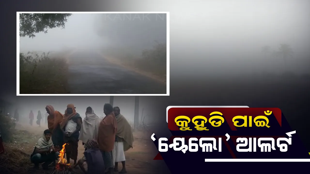  ୨ ଦିନ ଧରି ସାରା ରାଜ୍ୟର ଅନେକ ସ୍ଥାନରେ ଲାଗି ରହିବ ଘନକୁହୁଡି । କୁହୁଡି ଲାଗି ୟୋଲୋ ୱାର୍ଣ୍ଣିଂ ଜାରି କଲା ପାଣିପାଗ ବିଭାଗ