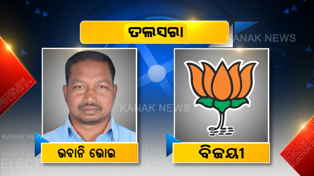  ବିଧାନସଭା ନିର୍ବାଚନ ୨୦୧୯: ତଳସରାର ତାଜ୍ ପିନ୍ଧିଲା ବିଜେପି । ୧୫ ହଜାର ୯୩୫ ଖଣ୍ଡ ଭୋଟ୍ ବ୍ୟବଧାନରେ ପ୍ରତିଦ୍ୱନ୍ଦୀଙ୍କୁ ହରାଇ ବିଜୟୀ ହେଲେ ଭବାନୀ ଶଙ୍କର ଭୋଇ ।