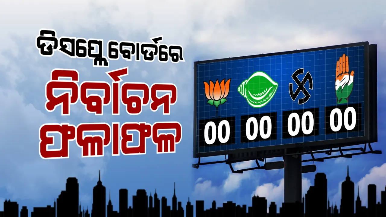  ଡିଜିଟାଲ ଡିସପ୍ଲେ ବୋର୍ଡରେ ଆସିବ ନିର୍ବାଚନ ଫଳାଫଳ । ଲୋକେ ପାଇପାରିବେ ଟିକିନିକି ତଥ୍ୟ