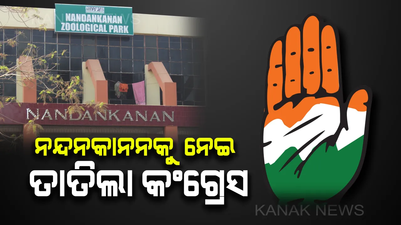  ନନ୍ଦନକାନନ ପାଇଁ ତାତିଲା କଂଗ୍ରେସ। ନନ୍ଦନକାନନ ସମ୍ମୁଖରେ ଧାରଣାରେ ବସିଲେ କର୍ମୀ । ୪ ଦଫା ଦାବିପତ୍ର ପ୍ରଦାନ ପରେ ଆନ୍ଦୋଳନରୁ ଓହରିଲେ