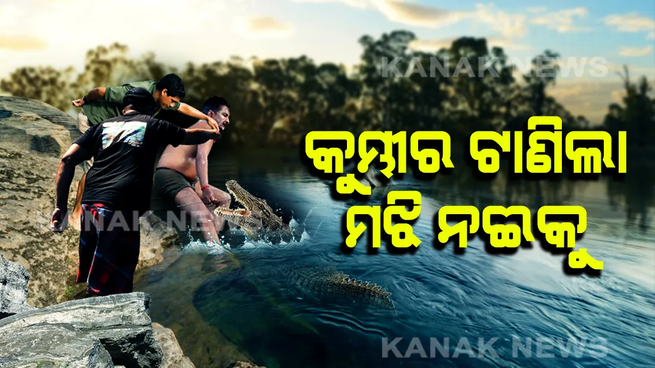  କୁମ୍ଭୀର ଆଁରୁ ଫେରିଲା ଜୀବନ:  ପାଣି ମଝିରେ ମଣିଷ-କୁମ୍ଭୀର ଲଢେଇ ପରେ କୁମ୍ଭୀର ପାଟିରୁ ଫେରିଲେ ଯୁବକ