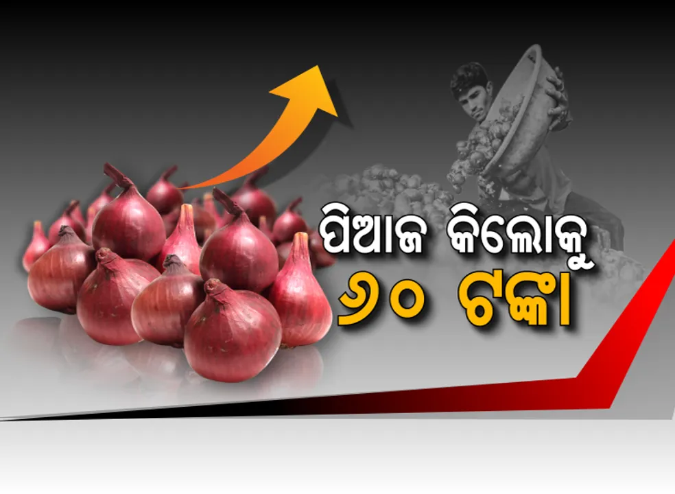  ପିଆଜର ଭାଉ ଦେଖ... । କାଲି ୫୦, ଆଜି ୬୦ । ଚାଷୀ ୬ ଟଙ୍କାରେ ବିକ୍ରି କରିଥିଲେ, ଏବେ ୬୦ ଟଙ୍କାରେ କିଣୁଛନ୍ତି ।