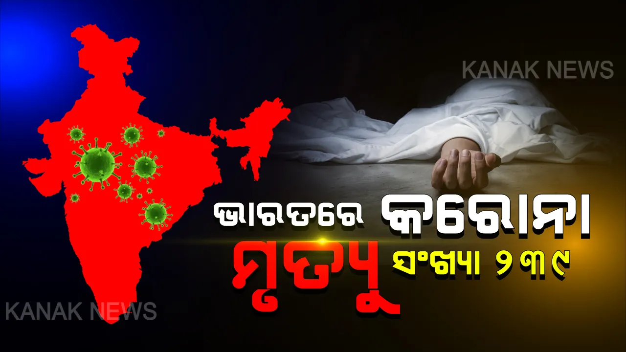  ଦେଶରେ କରୋନା ମୃତ୍ୟୁସଂଖ୍ୟା ୨୩୯ କୁ ବୃଦ୍ଧି : ଭାରତରେ କରୋନା ଆକ୍ରାନ୍ତଙ୍କ ସଂଖ୍ୟା ୭୪୪୭, ୨୪ ଘଣ୍ଟାରେ ମଧ୍ୟରେ ୧୦୩୫ ସଂକ୍ରମିତ ଚିହ୍ନଟ