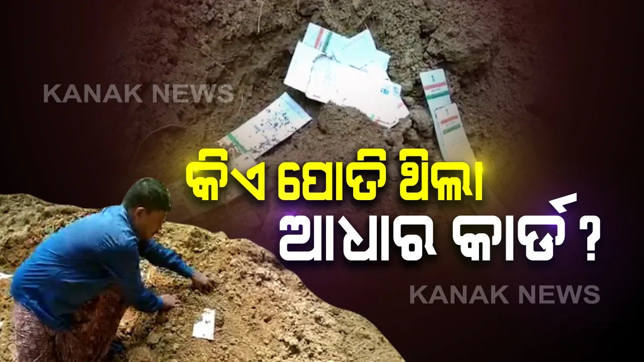  ମାଟି ତଳୁ ମିଳିଲା ଶହ ଶହ ଆଧାର କାର୍ଡ: ଡାକ କର୍ମଚାରୀଙ୍କ ଘର ପଛପଟୁ ମିଳିବା ପରେ ବଢିଲା ସନ୍ଦେହ; ଲୋକଙ୍କୁ ନଦେଇ ଘର ପଛପଟେ ପୋତି ଦେଇଥିବା ଅଭିଯୋଗ