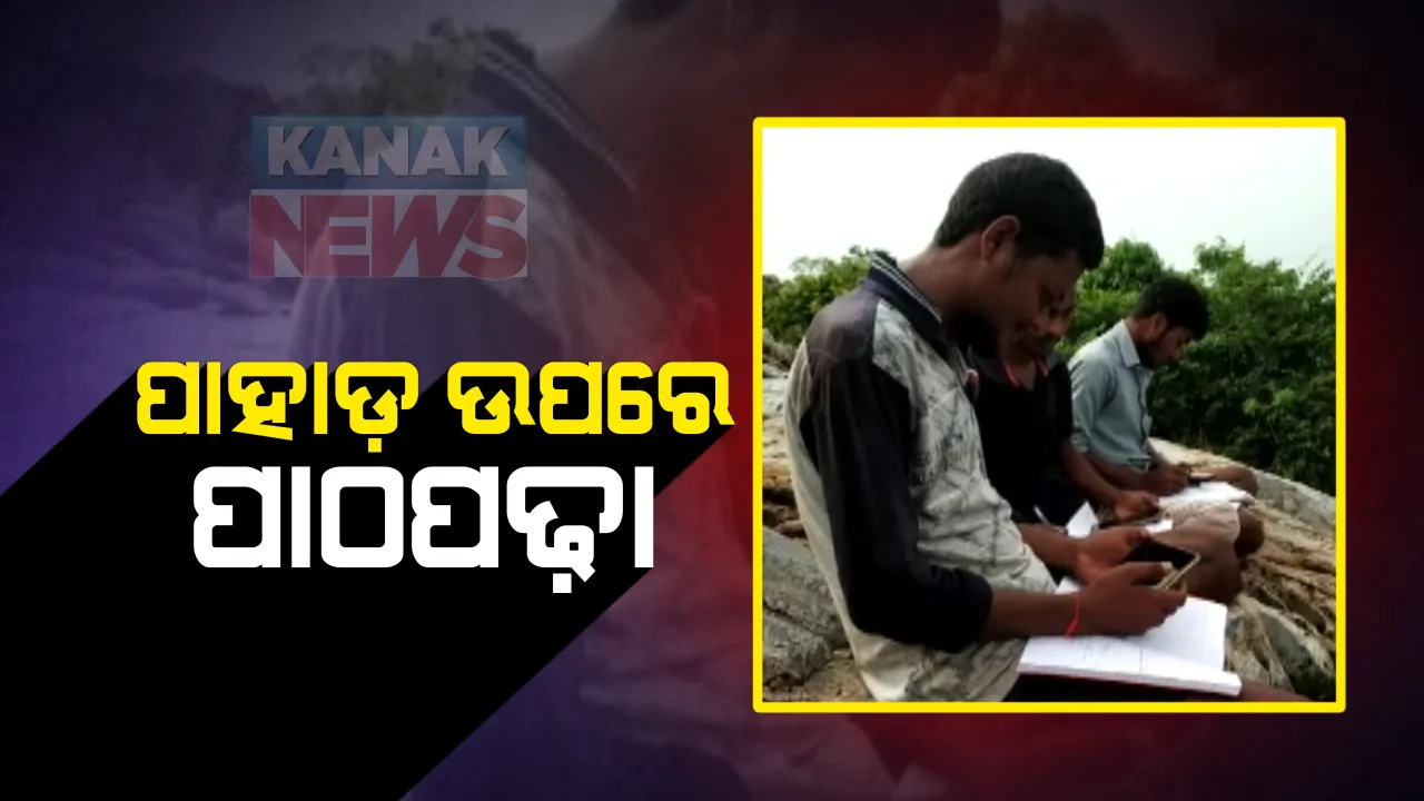  ପାହାଡ଼ ଉପରେ ପାଠପଢ଼ା : ଗାଁକୁ ଆସୁନି ନେଟୱର୍କ, ପାହାଡ଼ ଚଢ଼ିଲେ ମିଳିବ ସୁବିଧା, କେନ୍ଦୁଝର ତେଲକୋଇ ବ୍ଳକ କୃଷ୍ଣପୁର ଗାଁର ପିଲାଙ୍କ ଦୁଃଖ; ଦିଶା ପାହାଡ଼ ଉପରକୁ ଚଢ଼ି ଅନଲାଇନରେ ପଢ଼ୁଛନ୍ତି ପାଠ
