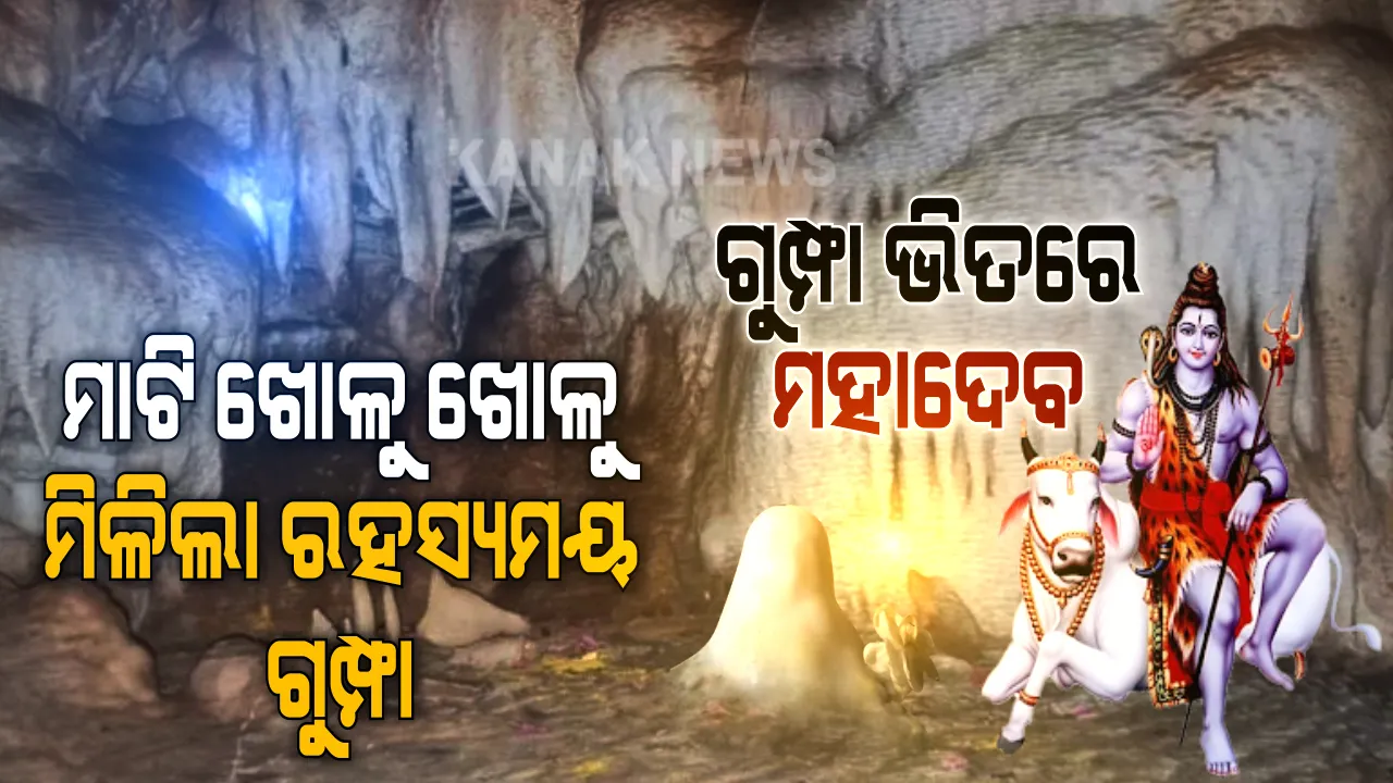 ମାଟି ଖୋଳୁ ଖୋଳୁ ମିଳିଲା ରହସ୍ୟମୟ ଗୁମ୍ପା । ୧୫ ମିଟର ଲମ୍ବାର ଗୁମ୍ଫା ଭିତରେ ଦେଖାଗଲା ଧଳା ମୁଗୁନି ପଥରାକୃତିର ଶିବଲିଙ୍ଗ । ନାମ ସଂକୀର୍ତ୍ତନରେ ସ୍ଥାନୀୟ ଅଞ୍ଚଳ ପାଲଟିଲା ଶିବମୟ