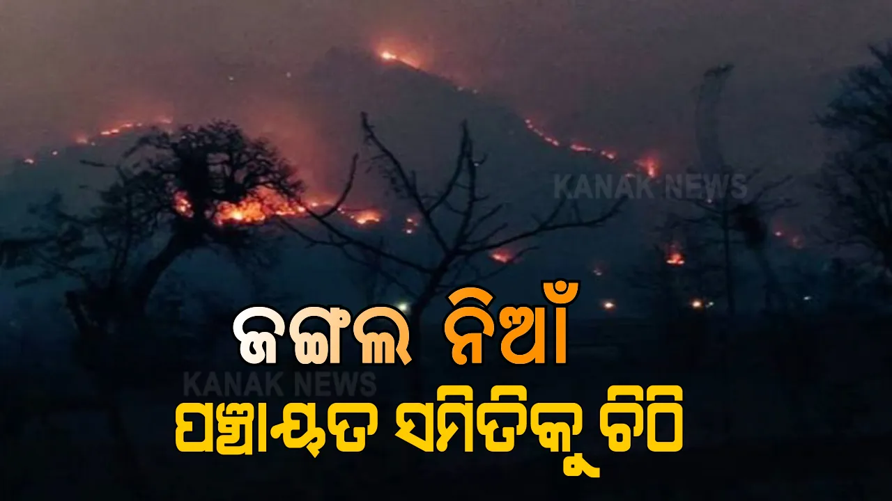  ଜଙ୍ଗଲରେ ନିଆଁ ଲାଗିବା ପ୍ରସଙ୍ଗରେ ସମ୍ବଲପୁର ଜିଲ୍ଲାପାଳଙ୍କ ଚିଠି । ସବୁ ପଞ୍ଚାୟତ ସମିତିକୁ ଚିଠି ଲେଖିଲେ ଜିଲ୍ଲାପାଳ ।
